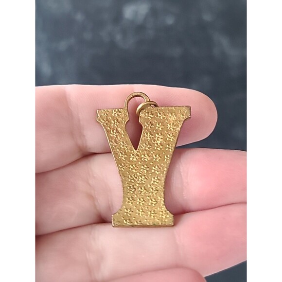 Cloisonne Floral Letter Y Shaped Pendant Vintage - Picture 3 of 10